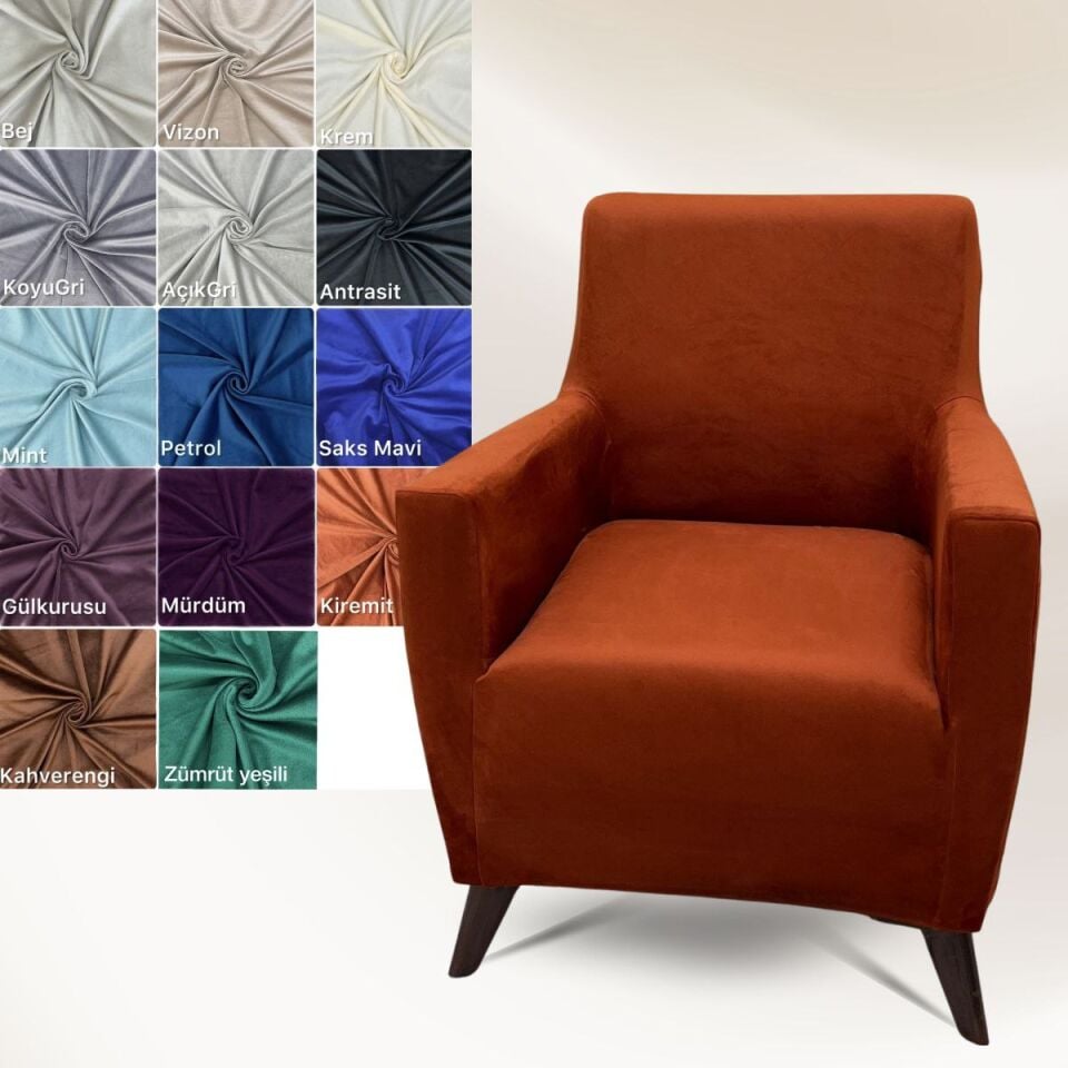 İtalyan Süet Tekli Giydirme Koltuk Örtüsü