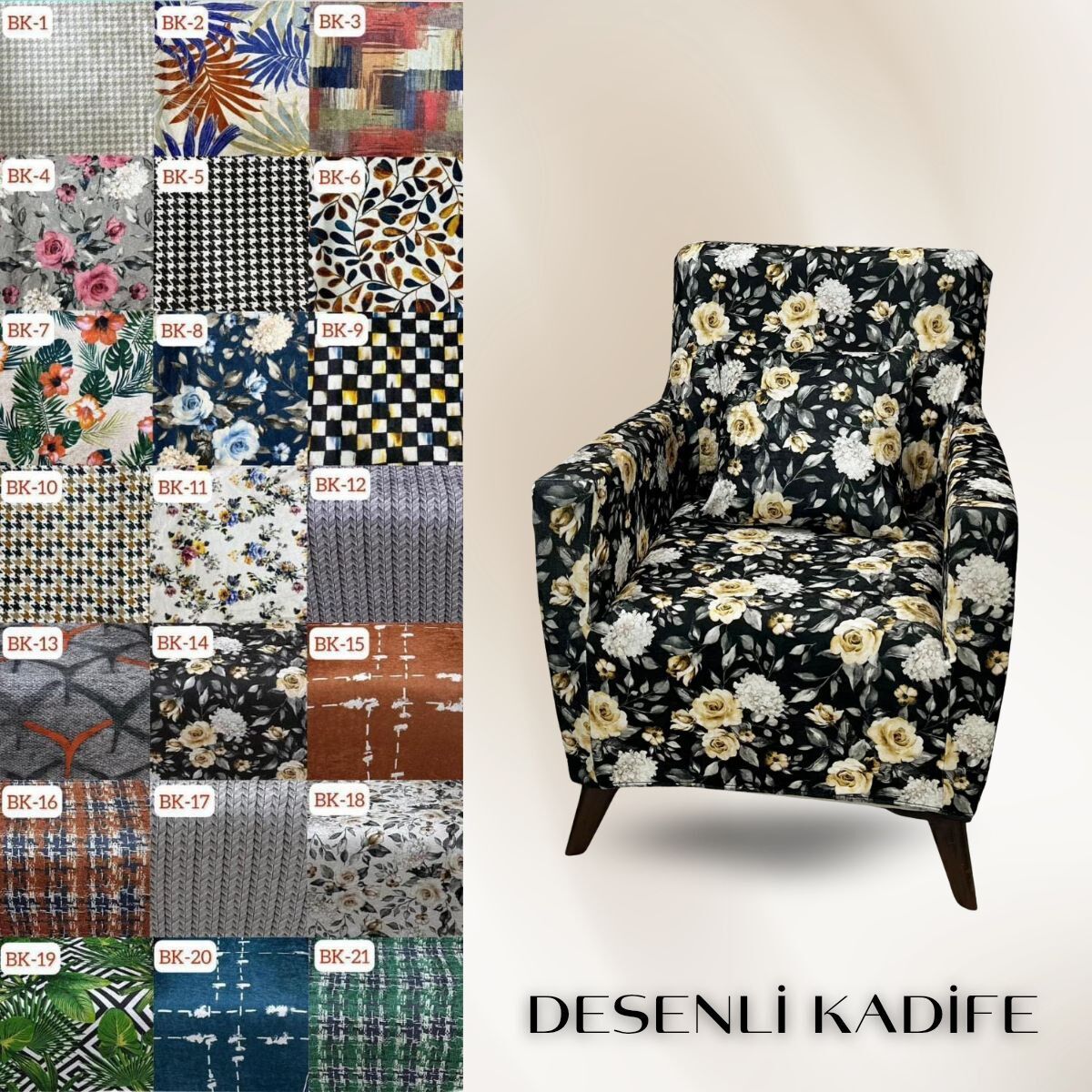 Kadife BK Tekli Giydirme Koltuk Örtüsü