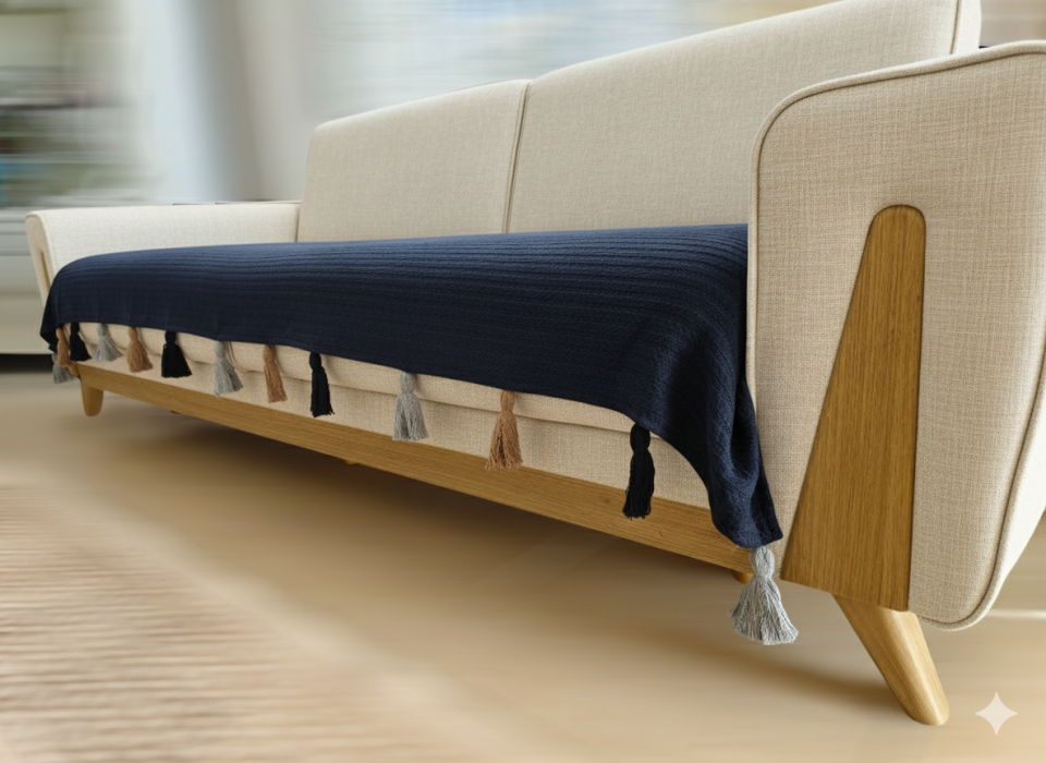 Püsküllü Koltuk Örtüsü (90x210 ebatinda oturma yerine örtüdür)