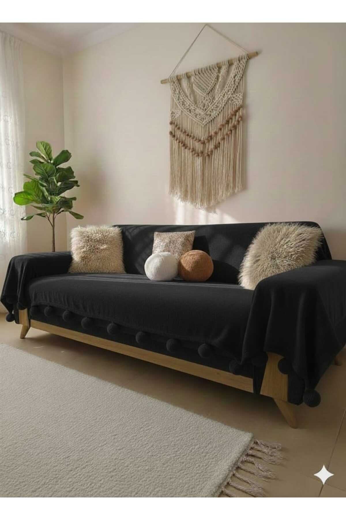 PONPONLU TAM BOY KOLTUK ÖRTÜSÜ (1 ADET) - 90x210